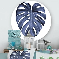 Designart - Tropical Blue Watercolour Leaves III