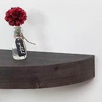 Black Round Wood Floating Wall Shelf