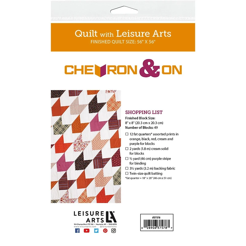 Leisure Arts® Chevron & On Quilt Pattern