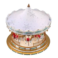 Mr. Christmas 17" White Animated Deluxe Crystal Carousel