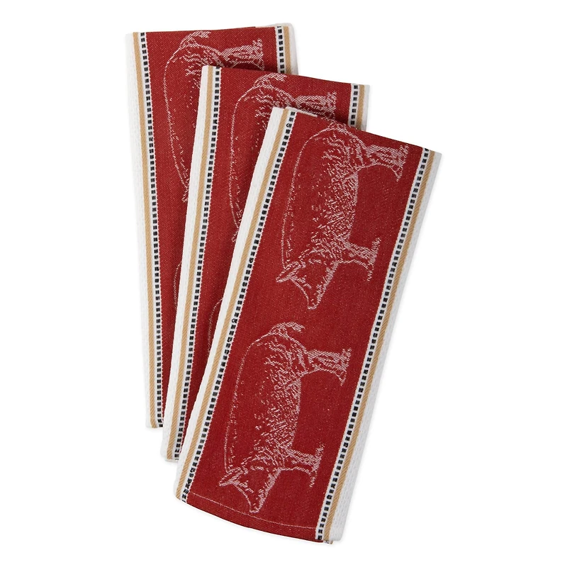 DII® Pig Jacquard Dishtowel, 3ct.