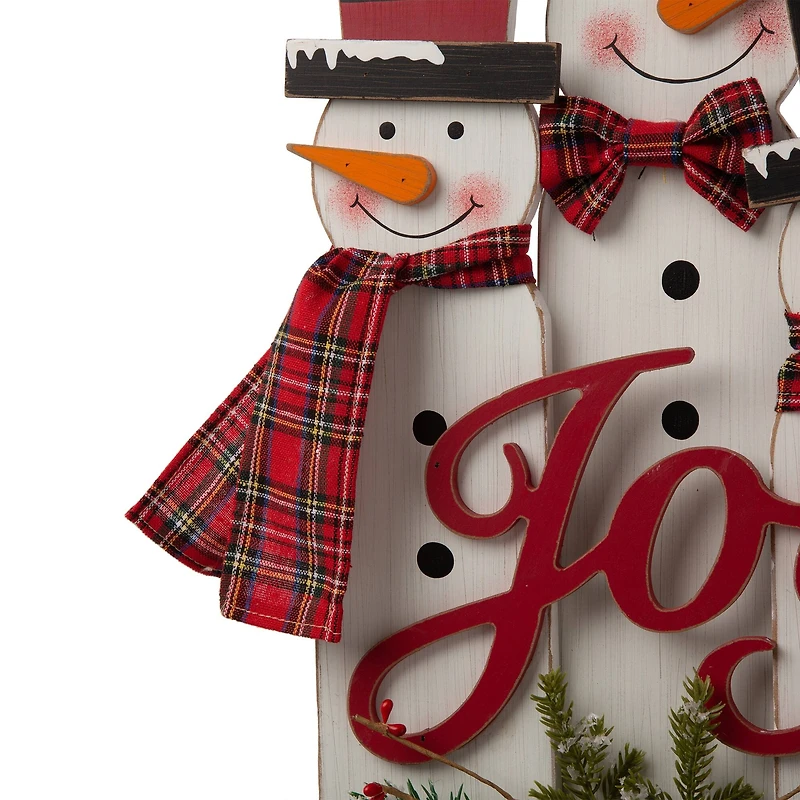 Glitzhome® 18" Wooden Snowman Family Décor Accent