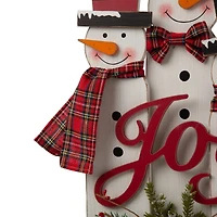 Glitzhome® 18" Wooden Snowman Family Décor Accent
