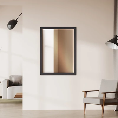 Head West Bronze Stainless Steel Beveled 30" x 40" Framed Accent Vanity Mirror