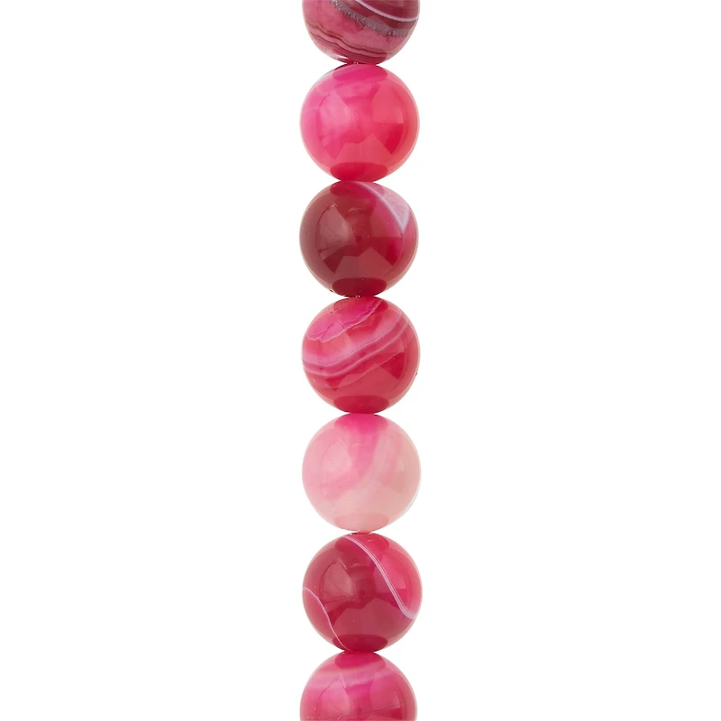 Pink Dyed Agate Round Beads, 12mm by Bead Landing™