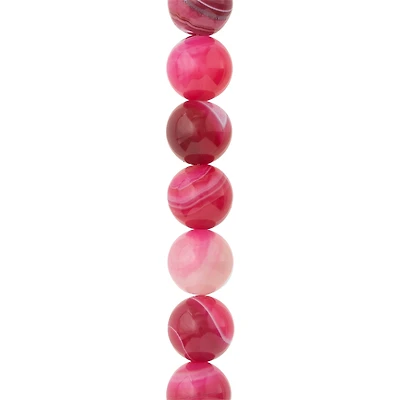 Pink Dyed Agate Round Beads, 12mm by Bead Landing™