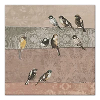 Collage Bird Patchwork 30" x 30" Canvas Wall Art