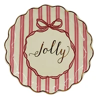 8" Pink & White Jolly Ceramic Plate by Ashland®