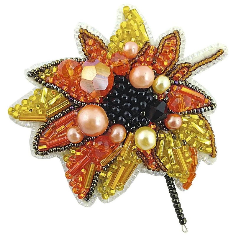 Crystal Art Beadwork Kit For Creating Broоch Sunflower