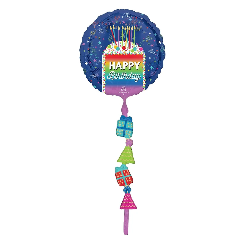 Airwalkers® XL® 5.75ft. Rainbow Slice Birthday Foil Balloon