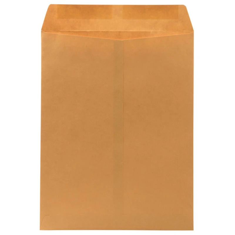 JAM Paper 10" x 13" Brown Kraft Recycled Manila Open End Envelopes, 100ct.