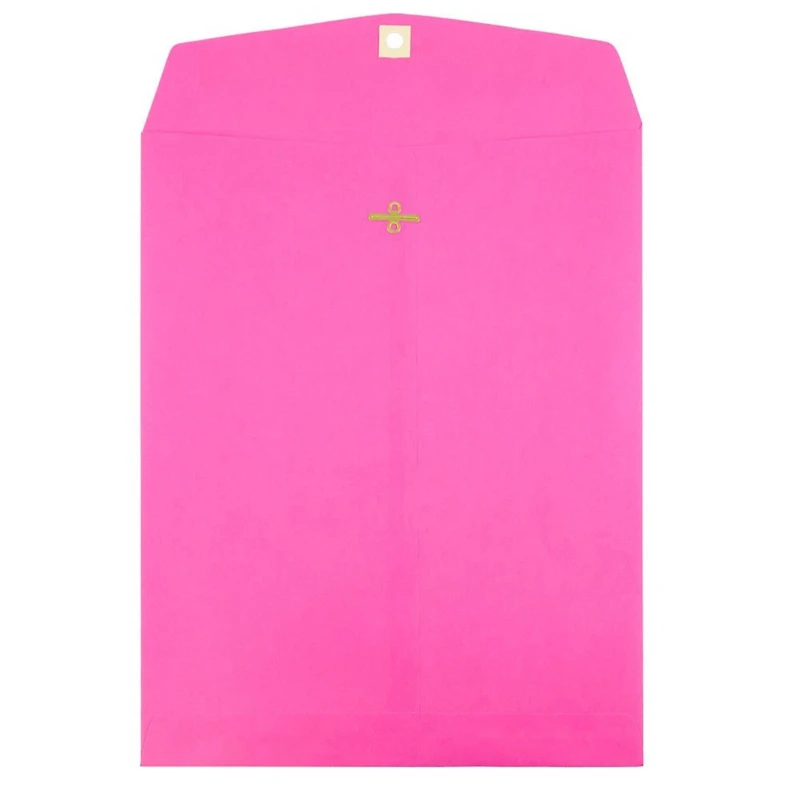 JAM Paper 9" x 12" Ultra Fuchsia Hot Pink Clasp Closure Catalog Envelopes, 100ct.