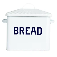Hello Honey® 13.5" White Chic Farmhouse Enameled Bread Box