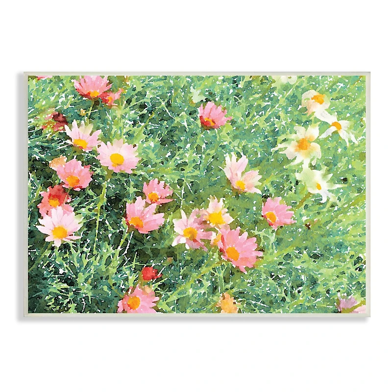 Stupell Industries Impressionistic Pink Carnations In Green Field Wall Plaque