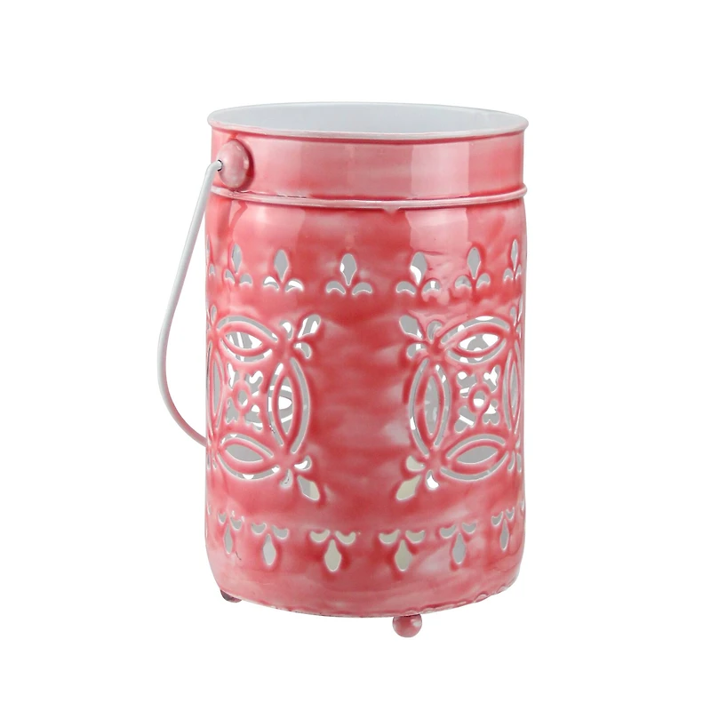 7.5" L'Eau de Fleur Rose Pink Votive Candle Lantern