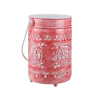 7.5" L'Eau de Fleur Rose Pink Votive Candle Lantern