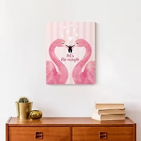Flamingo Mistletoe Valentine's Canvas Wall Art