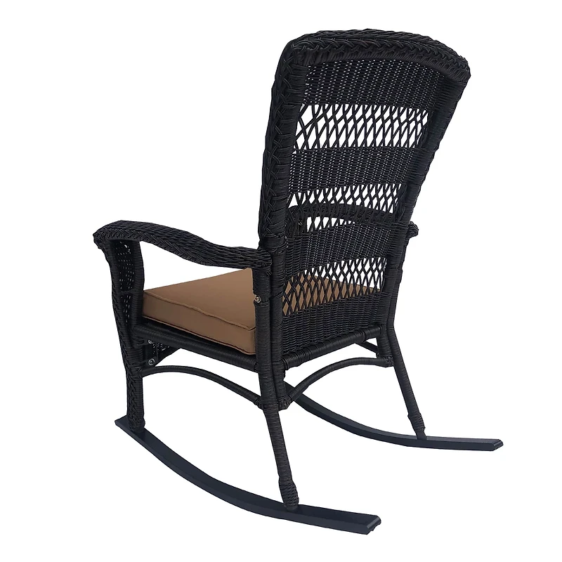 42" Wicker Rocker Chair with Cushion