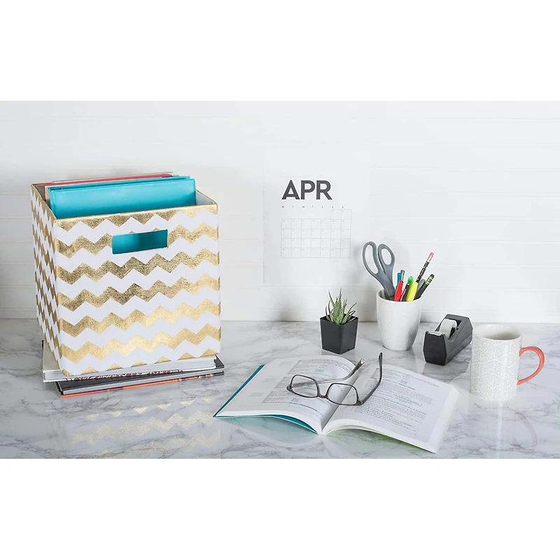 DII® 11" Chevron Stripes Polyester Storage Cube