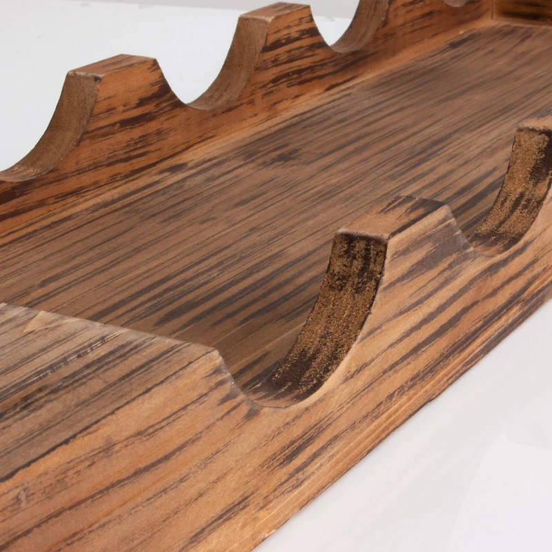 Rustic Wooden Wine Bottle Holder Display Rack