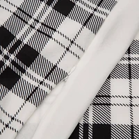Glitzhome® Polar Fleece Black & White Plaid Reversible Duvet Cover