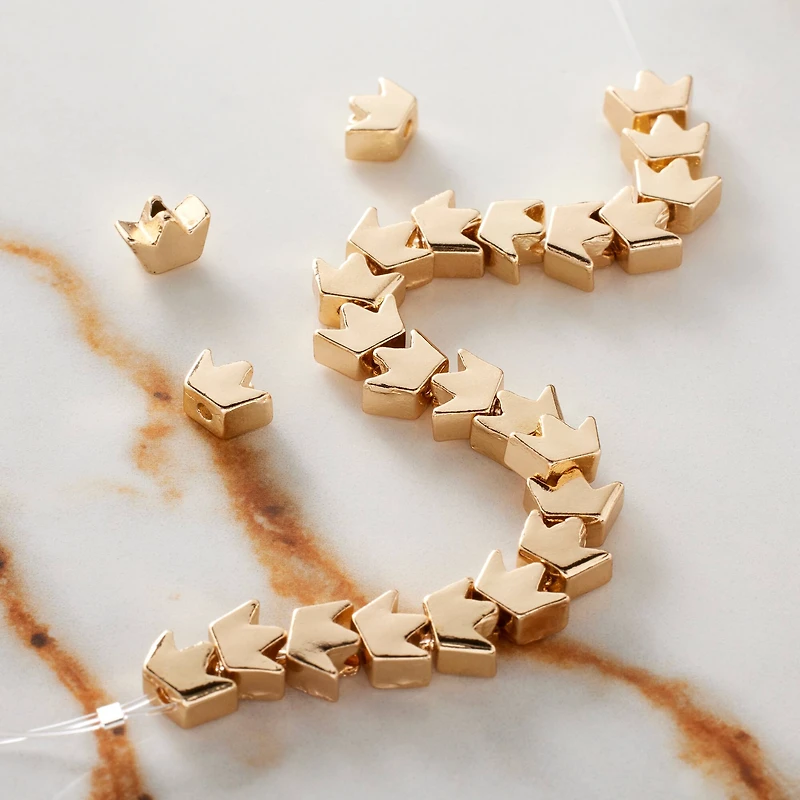 Gold Crown Beads, 7mm by Bead Landing™