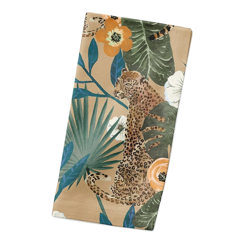 Tropical Cheetah Cotton Twill Dinner Napkin