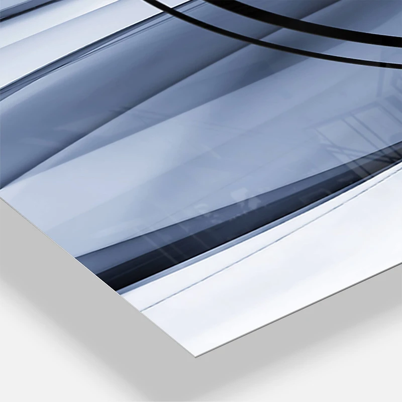 Designart Glittering Light Blue Pattern Modern 3 Panel Wall Clock