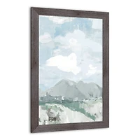 Abstract Mountains 20" x 30" Western Gray Framed Print