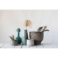 Hello Honey® 4" Embossed Glazed Stoneware Planter