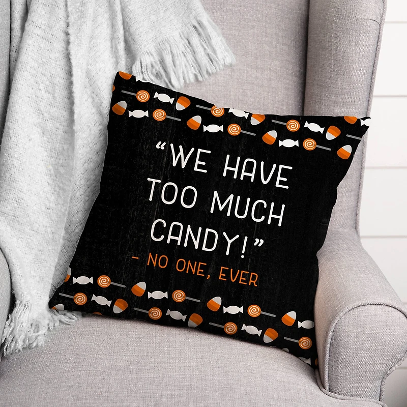 Too Much Candy Throw Pillow