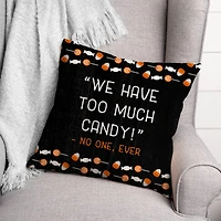 Too Much Candy Throw Pillow