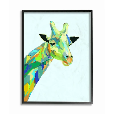 Stupell Industries Giraffe Abstract Shapes Wall Art in Black Frame