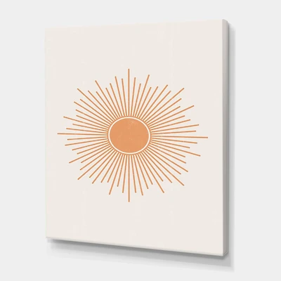 Designart - Minimalist Bright Shining Orange Sun Rays III