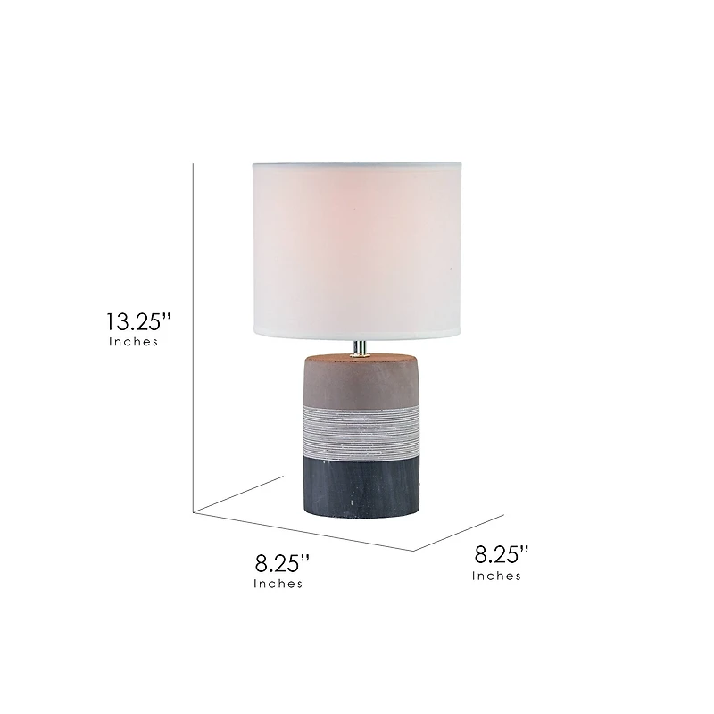 13" Tri-Tone Concrete Table Lamp with Canvas Shade