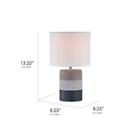 13" Tri-Tone Concrete Table Lamp with Canvas Shade