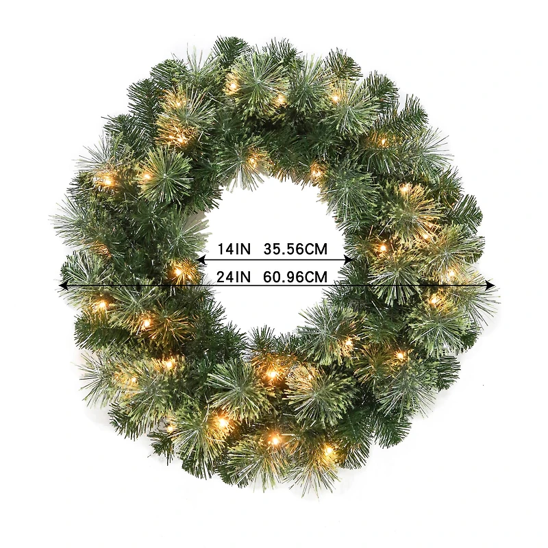 24" Pre-Lit Celebration Pine Wreath by Ashland®