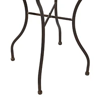 24" Silver Metal Flower Top End Table