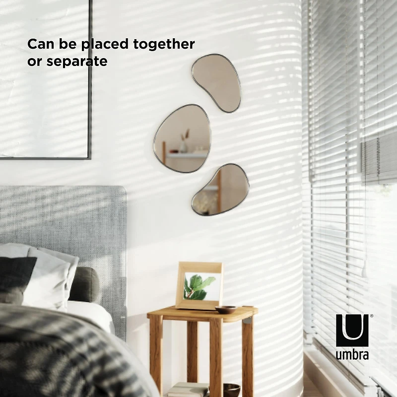Umbra Titanium Hubba Pebble Mirror Set