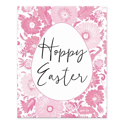 Hoppy Easter Floral Egg Tabletop Canvas Art