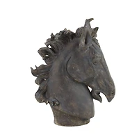 25" Brown Polystone Traditional Horse Sculpture