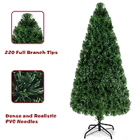 Costway 6ft. Fiber Optic Artificial Christmas Tree, LED Lights