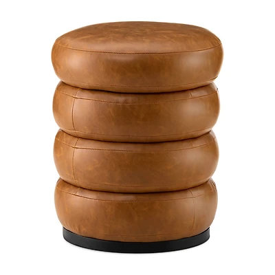 Glitzhome® 19.5" Coffee Brown Upholstered Storage Ottoman