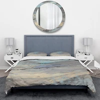 Designart 'Rock Teal Panel I' Geometric Bedding Set