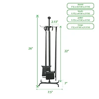 Mind Reader 4 Piece Fireplace Tool Set