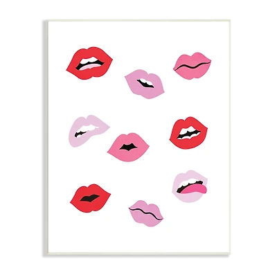 Stupell Industries Expressive Seductive Lips Red Lipstick Shades Wall Plaque Art