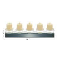 24" Clear Mirror Glam Candlestick Holder