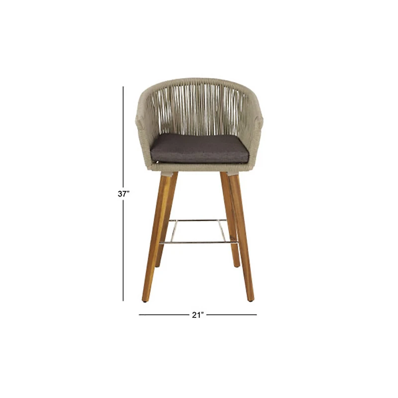 Gray Wood Modern Bar Stool