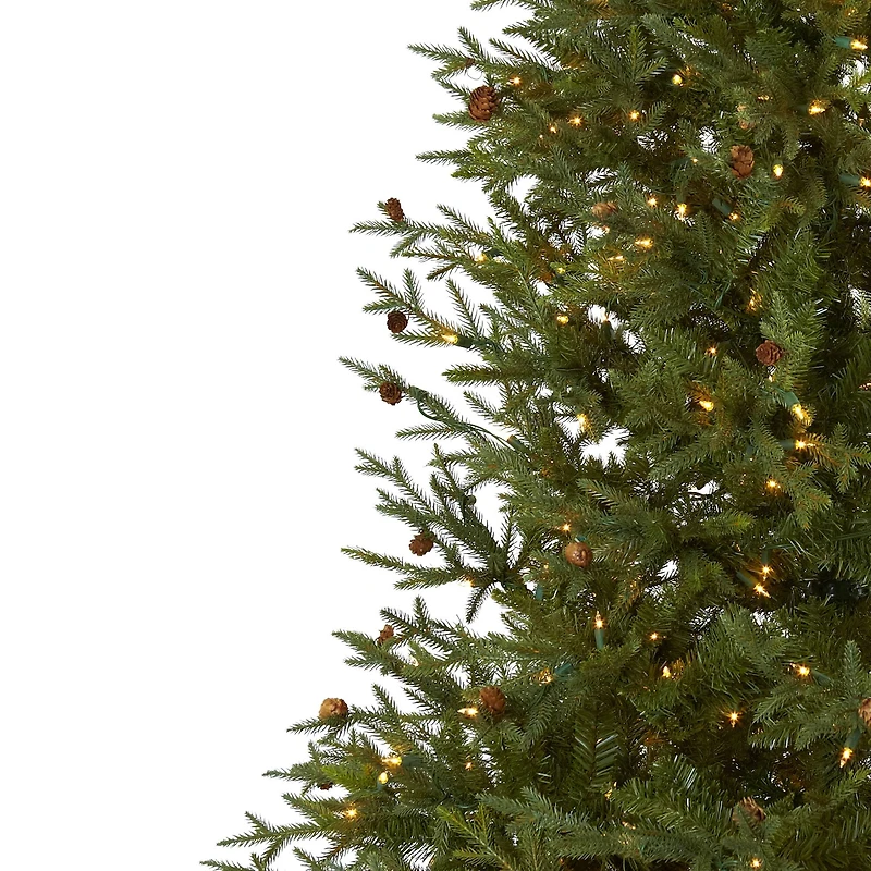 7.5ft. Pre-Lit Classic Pine & Pinecone Artificial Christmas Tree, Clear Lights