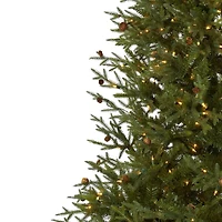 7.5ft. Pre-Lit Classic Pine & Pinecone Artificial Christmas Tree, Clear Lights